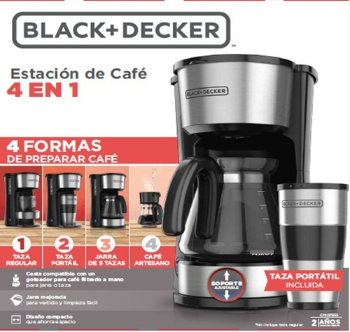 Cafetera 4 En 1 Jarra Termo Taza Portatil Black And Decker