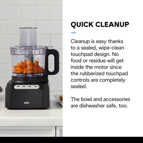 Procesador De Alimentos Braun Fp3101bk Easy Prep De 8 Tazas,
