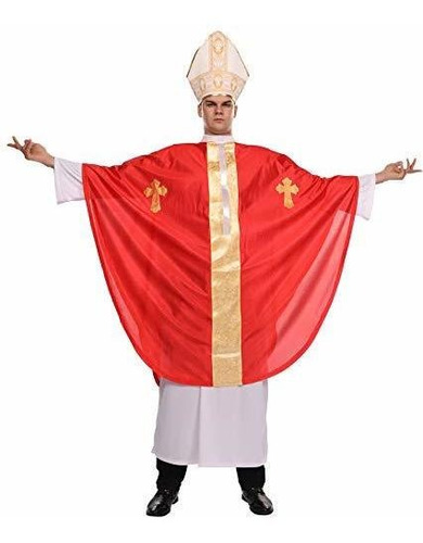 Disfraz Talla Única Para Adulto De Papa Obispo Católico