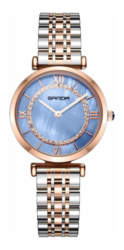 Reloj Mujer Rorios Aa-ed002 Cuarzo Pulso Azul En Acero