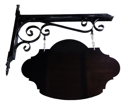 Cartel Colgante De Hierro Con Logo O Letras En Impresion 3d Negro