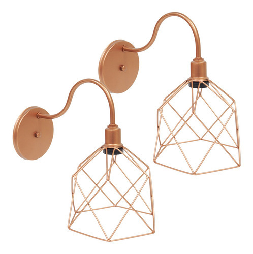 2 Arandelas Aramada Cálice Retro Cobre Rose Gold Industrial