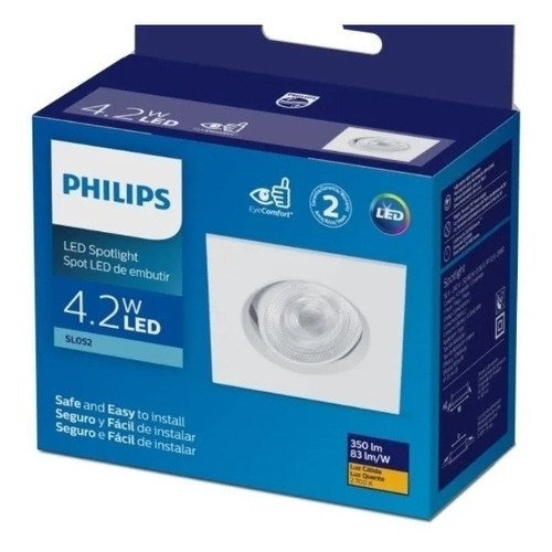 Luminária Spot Led Embutir 4,2w 2700k Philips Spotkit Eq.50w