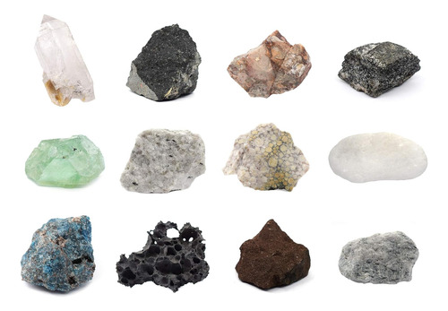 Kit De Rocas Y Minerales, 12 Piezas Incluye Rocas Y Min...