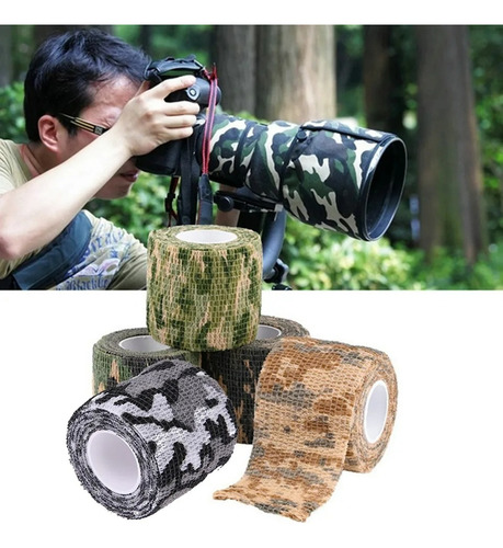 Pack 4 Cintas De Camuflaje Elástica Táctico Caza Aire Libre