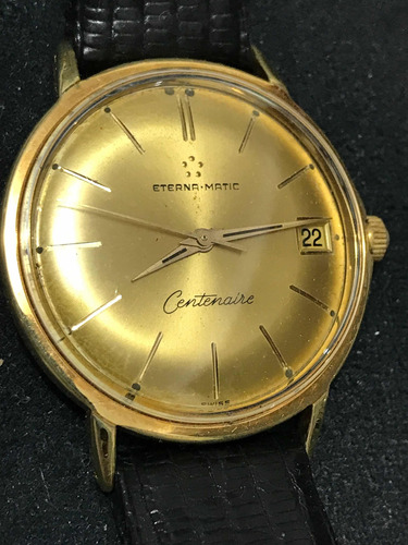 Reloj Suizo Eterna Matic Centenaire Antiguo Chapa De Oro