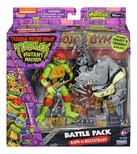 Tortugas Ninja Mutant Mayhen Raph Vs Rocksteady 13 Cm Replay