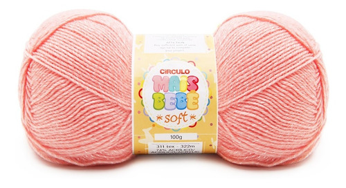 Fio Mais Bebê Soft Circulo 100g 322mts Fio Para Bebê Tex 311 Cor 0214- Blush Salmão