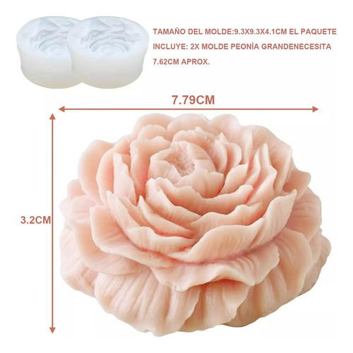 2 Pcs Moldes De Silicona Para Hacer Velas De Flores Peonías