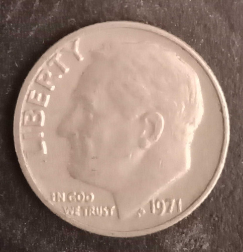 Moneda Antigua Coleccion $0.10 Dime Roosvelt, 1971, $ 750.00