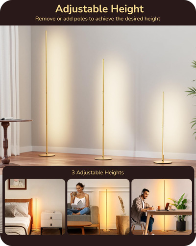Edishine Lámpara De Pie Led De Esquina Juego De 2 Luces De