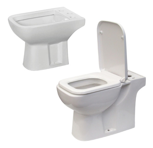 Combo Inodoro Largo + Bidet 3 Agujeros Piazza Amalfi