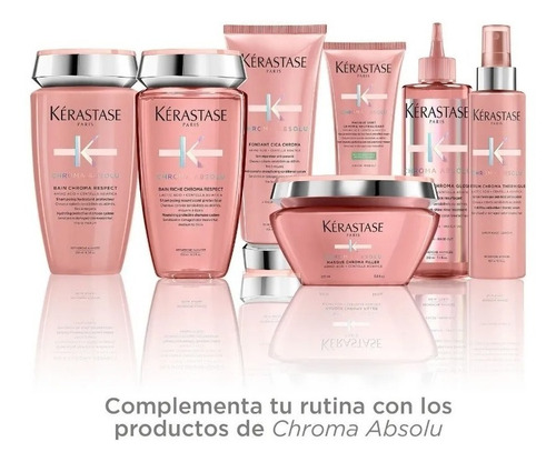 Kit Tratamiento Para Cabello Teñido Fortalece la Fibra Capilar Chroma Absolu Kerastase Shampoo Bain 250ml+ Masque 200ml