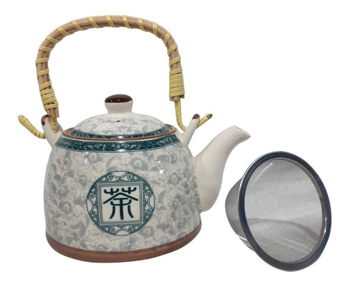 Tetera Porcelana China Infusor Metal  Sheshu Home Color Verde