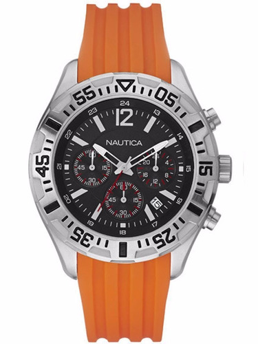 Reloj Nautica A17666g Reloj Cronógrafo Microesferas Naranja