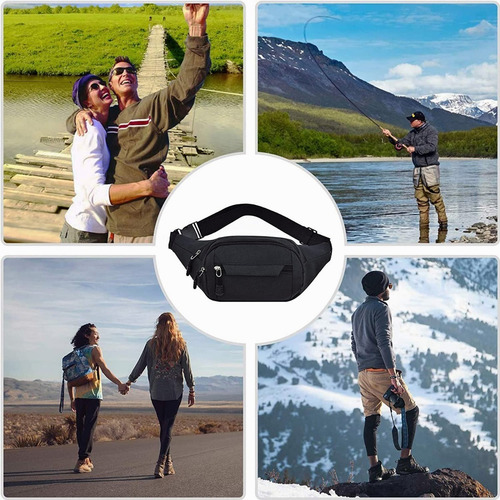 Imagen 4 de 6 de Cangurera Deportiva De Viaje Cintura Bolso Tela Impermeable