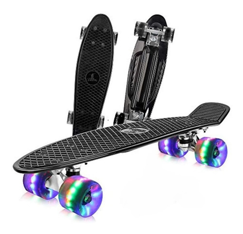 Tabla Patineta Skate Long Board Luz Led 56cm Colores Penny