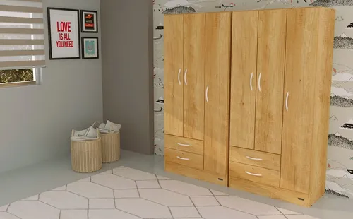 Placard Melamina 3 Puertas Eco Pack 2 Cajones