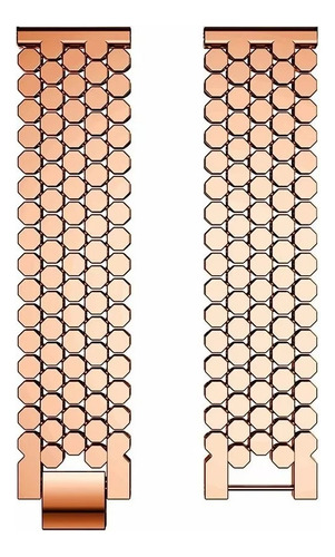 Correa Metal Hexagonal Para Smartwatch Foxbox Sport I29 Rosê Gold 2.2 Cm