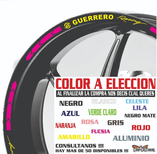 Imagen 4 de 10 de Calcos Guerrero Llantas + Regalo - 00149 Graficastuning