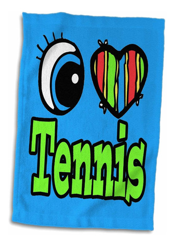 3d Rose Bright Eye Heart I Love Tennis Toalla De Mano/d...
