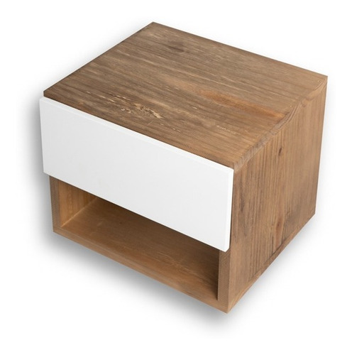 Imagen 4 de 10 de Mesa Mesita Luz Flotante Con Cajon Corredera Metal Vintage