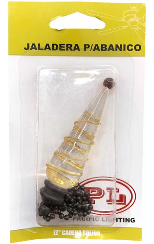 Jaladera Para Abanico De Techo Cono Cristal Con Cadena Bola