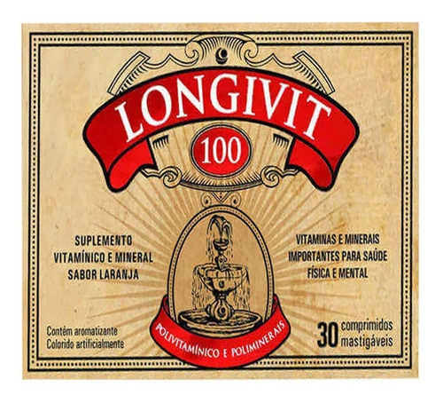 Longivit 100 con 30 tabletas masticables de vitaminas