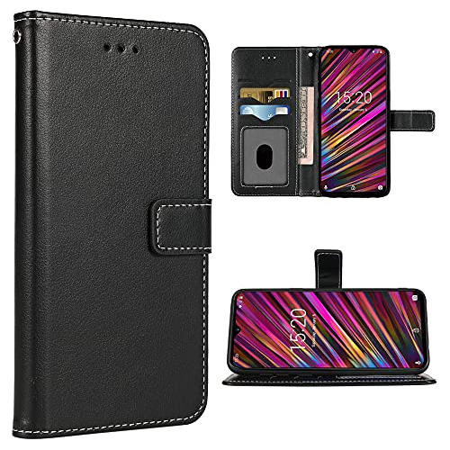 Funda Cartera Para Umidigi F1 Negro Piel Sintetica