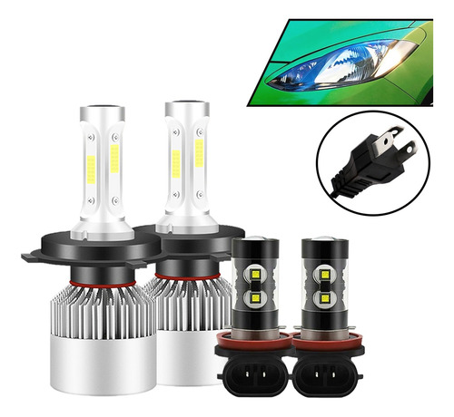 Kit De Focos Led 8000lm Luz Alta/baja/niebla Para Mazda