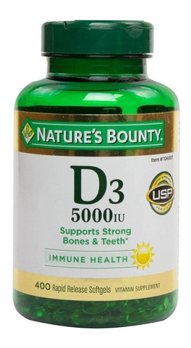 Vitamina D3 5,000 Iu 400 Capsulas Nature Bounty