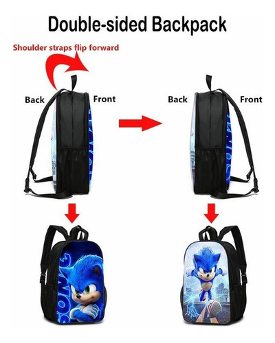 Nueva Mochila Demon Slayer Mochilas Escolares De Doble Cara