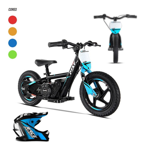 Mini Bicicleta Biker Elétrica Mxf Aro 12 + Brinde Capacete