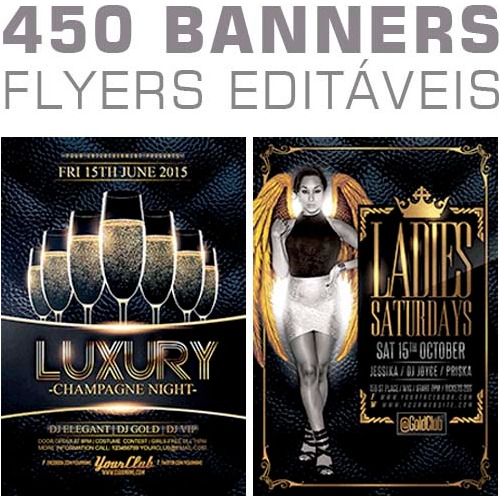 Estampas Banners Flyers Editáveis Artes 450 Modelos Psd