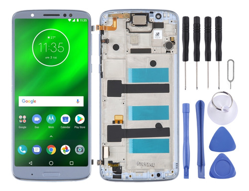 Pantalla Lcd Azul Con Marco Para Motorola Moto G6 Plus