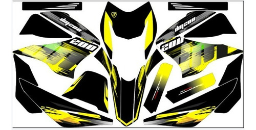 Stickers Para Defender Dinamik 200r  Original Amarillo