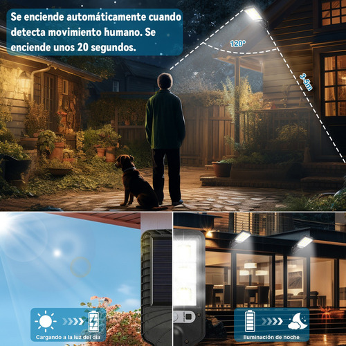 Xd 2pcs Lámpara Solar De Pared Exteriores Sensor Luz 3 Modos