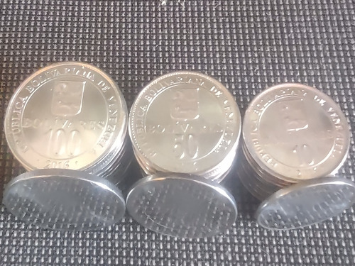 Monedas Bolívar Fuerte 2016 De 10, 50 Y 100 Sin Circular