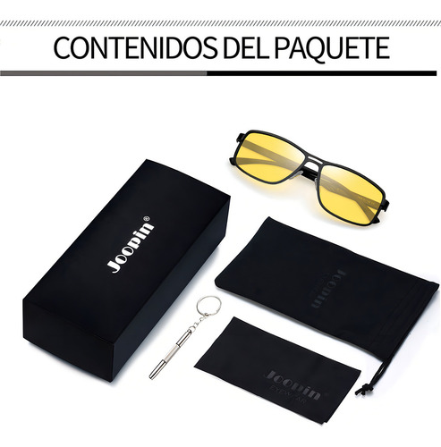 Lentes de Visión Nocturna Joopin M0925 Hombre Negro Mate UV Polarizados