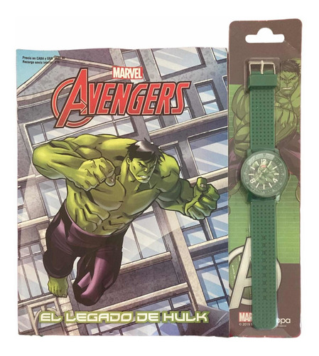Colección Marvel Con Reloj Y Revista Personaje Hulk