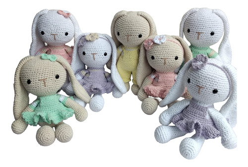 Conejos Orejas Largas Bebe Amigurumi Tejido Crochet Beige