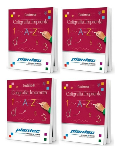 Pack X 4 Cuadernos De Caligrafia Plantec N° 3 19931 Imprenta