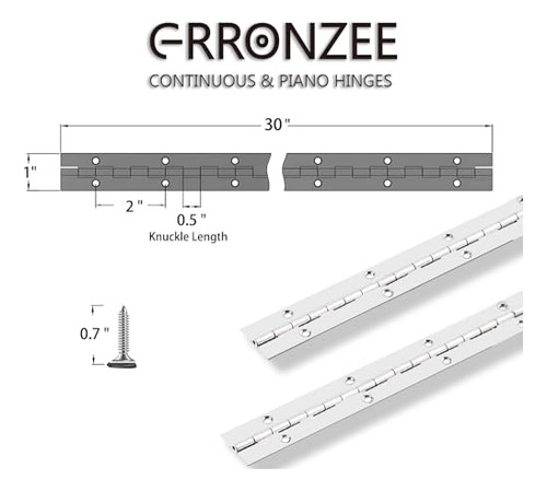 Bisagra Piano Acero Inoxidable 30 Plug X 1 Plug 2 Unidades