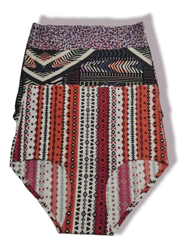 Pack De 3 Pantaletas Altas De Licra Sin Costuras Para Mujer