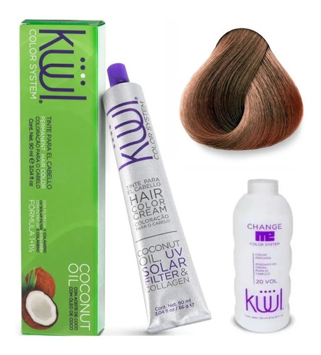 Tinte De Cabello Kuul 90 Ml (multicolor) + Peroxido 20 Vol Tono 6.22.-  Rubio Oscuro Nacarado Intenso