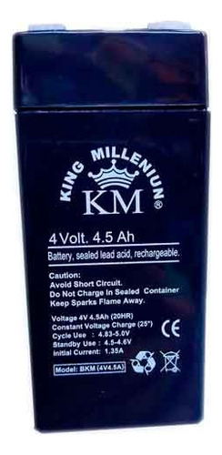 Bateria 4v 4.5ah King Millenium Bkm(4v4.5a)