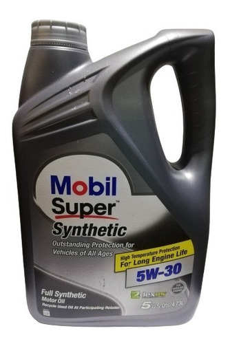 Garrafa Mobil Super 5w-30 Sintetico 4.73 L