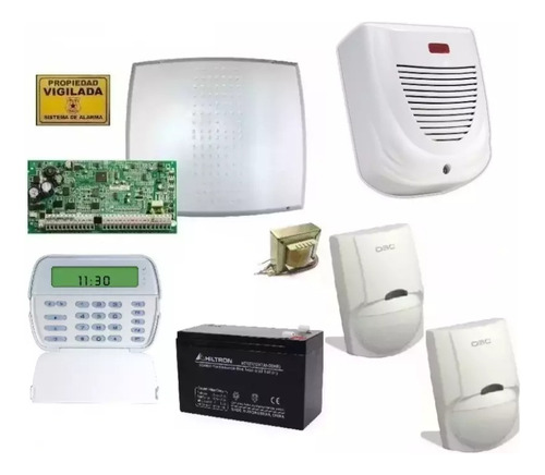 Kit Alarma Dsc 1616 Con Teclado Lcd 5501 Sensores P/ Cablear
