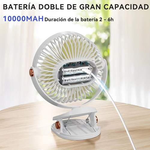 Ventilador De Escritorio Con Clip Y Luz Nocturna,
