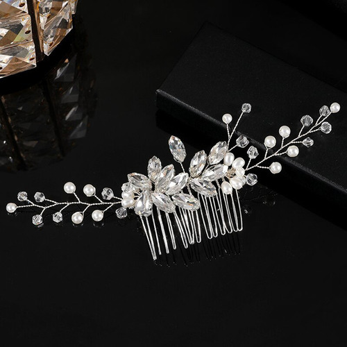 Prar Peine De Cabello Nupcial Hecho A Mano Con Rhinestone
